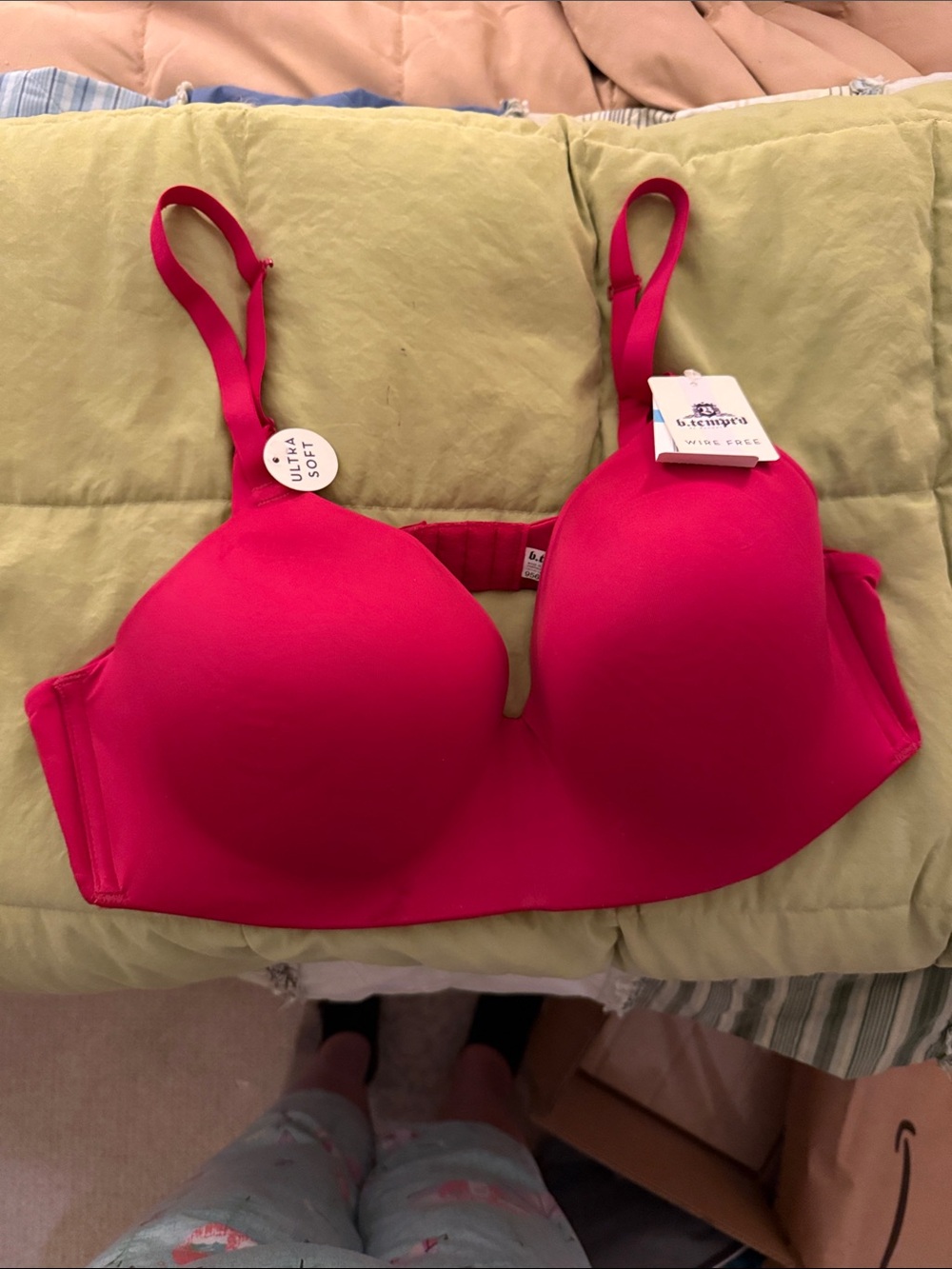 Smooth Molded Hot Pink Bra with Light Padding